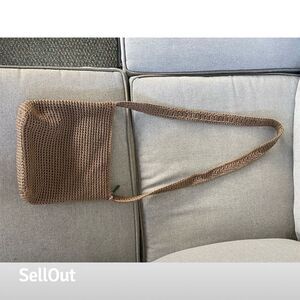 The Sak Women's Vintage Crochet Crossbody Bag Brown Zipper Pocket